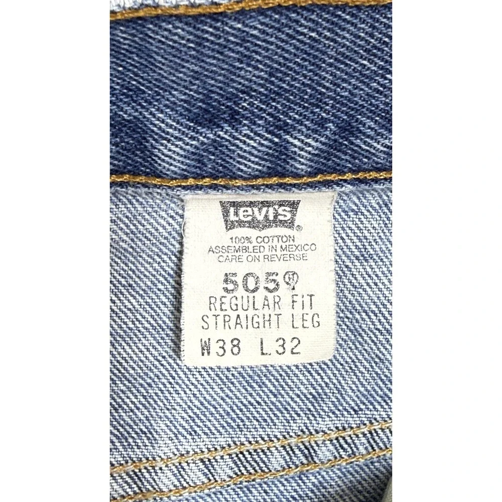 Vintage 1999 Levis 505 Jeans Mens 38x32 Blue Denim Regular‎ Fit Straight Leg Y2K